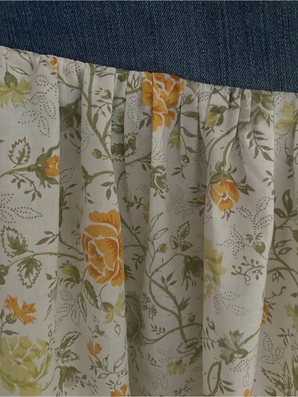 Wild Fable denim and floral cotton Upcycled look skirt pleats a line 12 - Picture 6 of 8
